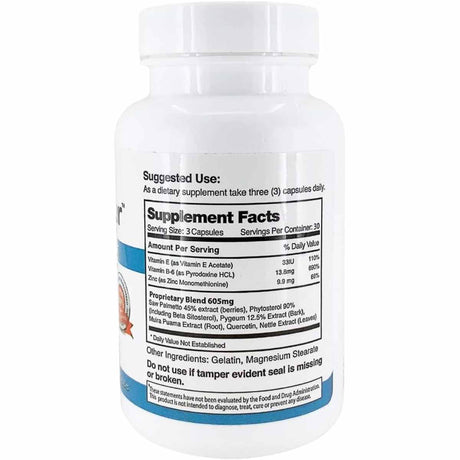 Prostavar Soporte para la Próstata - 90 Cápsulas - Tabla Nutricional - Haz Tu Pedido
