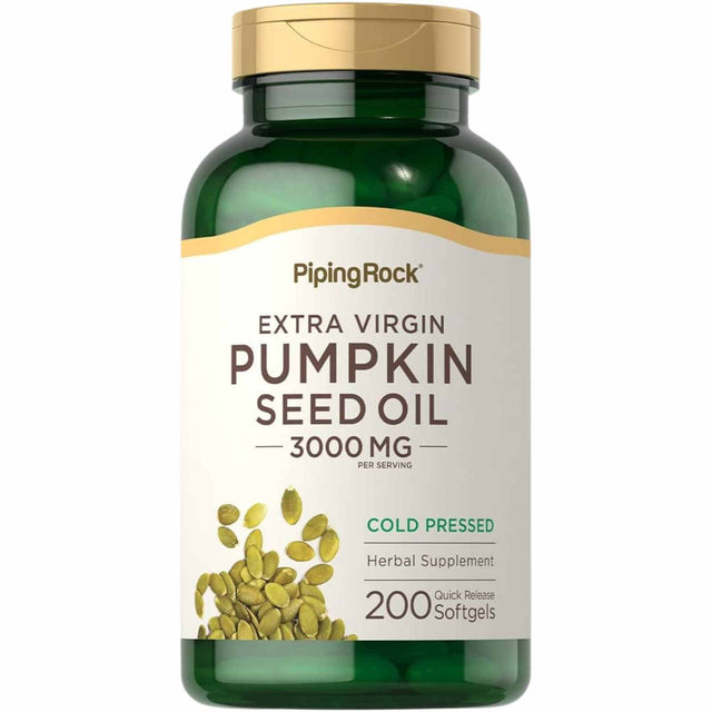 Piping Rock Aceite de Semilla de Calabaza 3000 mg - 200 Cápsulas Blandas - Haz Tu Pedido