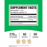 BulkSupplements.com Saw Palmetto 270 mg - 90 Cápsulas Blandas - Tabla Nutricional - Haz Tu Pedido