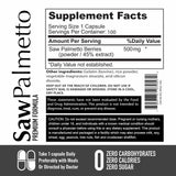  Saw Palmetto 500 mg - 100 Cápsulas - Tabla Nutricional - Haz Tu Pedido