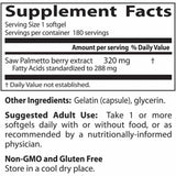 Doctor’s Best Saw Palmetto con Prosterol 320 mg - 180 Cápsulas Blandas - Tabla Nutricional - Haz Tu Pedido