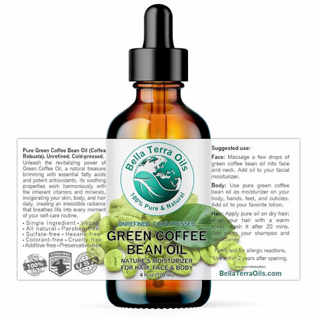 Bella Terra Oils Aceite Grano de Café Verde para Aplicar  - 120 g - Tabla Nutricional - Haz Tu Pedido

