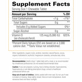 Integrative Therapeutics Vitamina D3 5000 IU - 90 Tabletas Masticable - Tabla Nutricional - Haz Tu Pedido