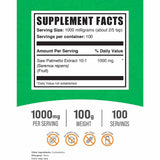 BulkSupplements.com Saw Palmetto 1000 mg - 100 g - Tabla Nutricional - Haz Tu Pedido