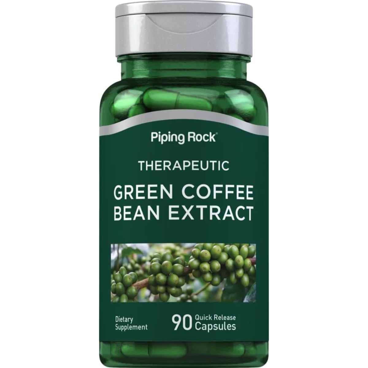 Piping Rock Extracto de Grano de Café Verde - 90 Cápsulas de Liberación Rápida - Haz Tu Pedido
