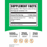 BulkSupplements.com Saw Palmetto 1000 mg - 250 g - Tabla Nutricional - Haz Tu Pedido