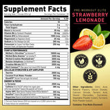 Kaged Pre-Entrenamiento Elite - Sabor Limonada de fresa - 668 g - Tabla Nutricional - Haz Tu Pedido
