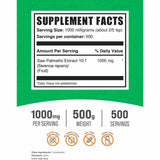 BulkSupplements.com Saw Palmetto 1000 mg - 500 g - Tabla Nutricional - Haz Tu Pedido