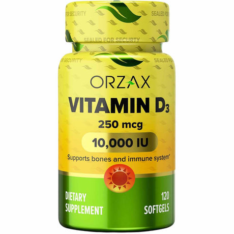 Orzax Vitamina D3 10000 IU - 120 Cápsulas Blandas - Haz Tu Pedido