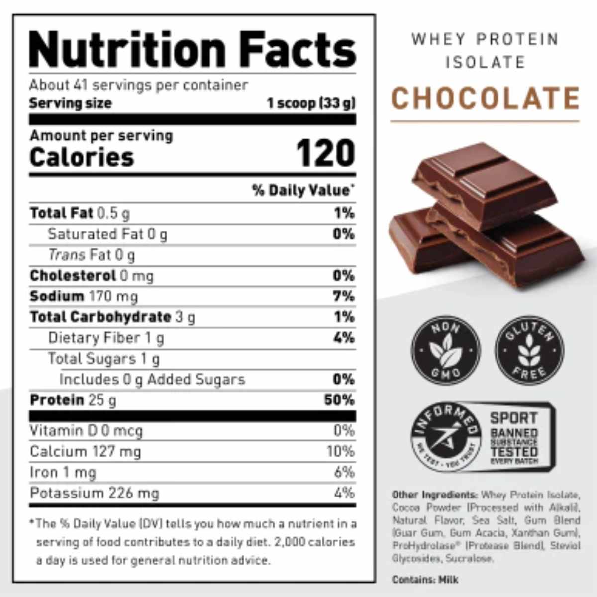 Kaged Aislado de Proteína de Suero - Sabor Chocolate - 1,36 g - Tabla Nutricional - Haz Tu Pedido
