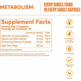  Suplemento Para Apoyo al Metabolismo - 60 Cápsulas - Tabla Nutricional - Haz Tu Pedido
