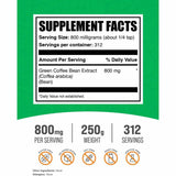  Extracto de Grano de Café Verde  800 mg - 250 g - Tabla Nutricional - Haz Tu Pedido

