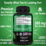 Dr.bo Saw Palmetto 500 mg - 100 Cápsulas - Tabla Nutricional - Haz Tu Pedido