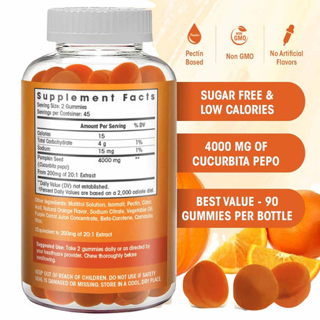 Flamingo Supplements Semilla de Calabaza - Orange - 4000 mg - 90 Gomitas