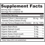 Naturelo  Hierro con Vitamina C - 90 Cápsulas Vegetarianas - Tabla Nutricional - Haz Tu Pedido
