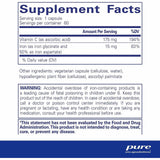 Pure Encapsulations Hierro Con Vitamina C  - 60 Cápsulas - Tabla Nutricional - Haz Tu Pedido