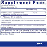 Pure Encapsulations Curcumina - 60 Cápsulas - Tabla Nutricional - Haz Tu Pedido