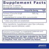 Pure Encapsulations Curcumina  - 120 Cápsulas - Tabla Nutricional - Haz Tu Pedido