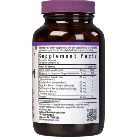 Bluebonnet Suplemento Apoyo para el Dolor y la Inflamación - 60 Cápsulas Vegetales - Tabla Nutricional - Haz Tu Pedido