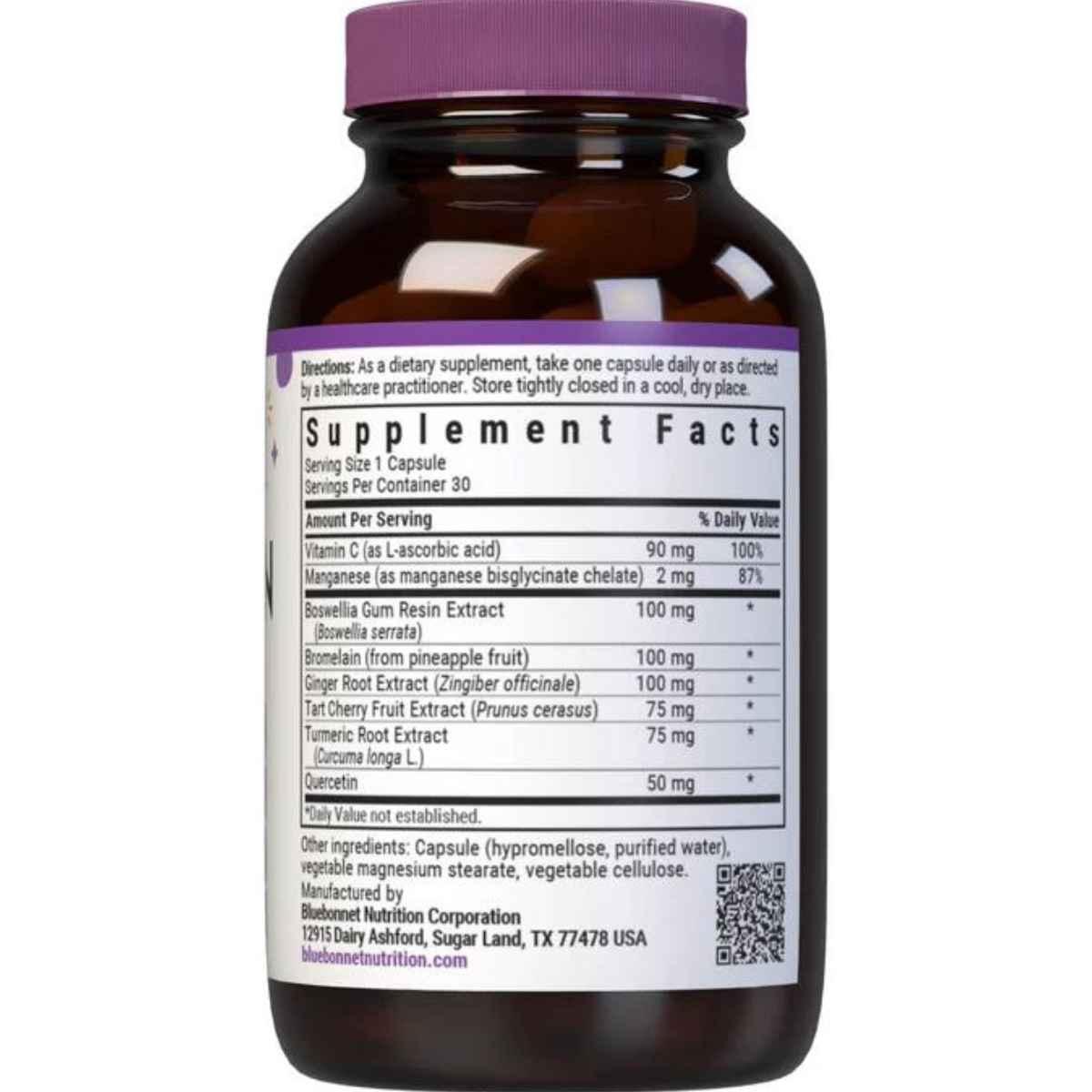  Suplemento Apoyo para el Dolor y la Inflamación - 30 Cápsulas Vegetales - Tabla Nutricional - Haz Tu Pedido