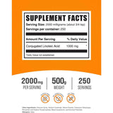  Cla Ácido Linoleico Conjugado 2000 mg - 500 g - Tabla Nutricional - Haz Tu Pedido