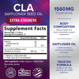 Nature's Nutrition CLA Ácido linoleico conjugado 1560 mg - 120 Cápsulas Blandas - Tabla Nutricional - Haz Tu Pedido