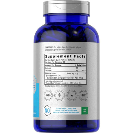 Horbäach CLA  5000 mg - 300 Cápsulas de Liberación Rápida - Tabla Nutricional - Haz Tu Pedido