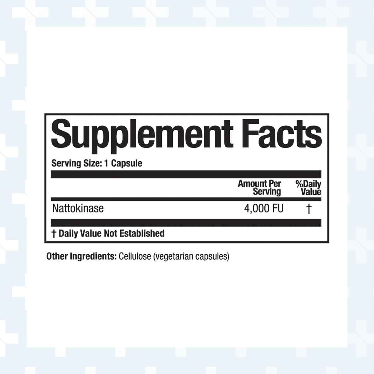 Arthur Andrew Medical Nattovena Nattoquinasa - 90 Cápsulas - Tabla Nutricional - Haz Tu Pedido