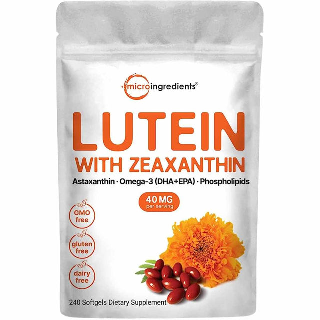 240 cápsulas blandas de Luteína con Zeaxantina, cada una conteniendo 40 mg.