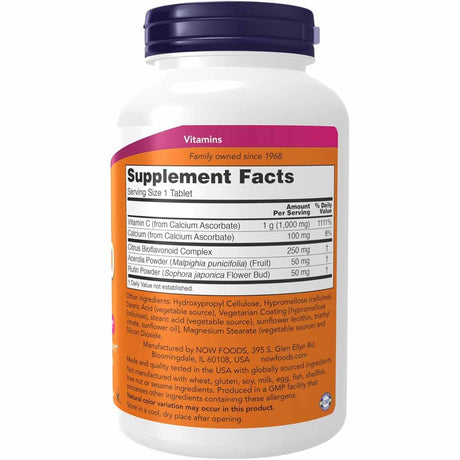  Complejo de Vitamina C-1000 de NOW Foods en cómodas tabletas. ¡Descubre la potencia antioxidante y refuerza tu salud con esta fórmula avanzada! Energía natural y sistema inmunológico fortalecido en cada tableta. ¡Tu bienestar, nuestra prioridad!