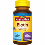  Biotina Nature Made - 2500 mcg - Cápsulas Suaves: Una fórmula de alta potencia para fortalecer tu cabello, piel y uñas desde adentro.