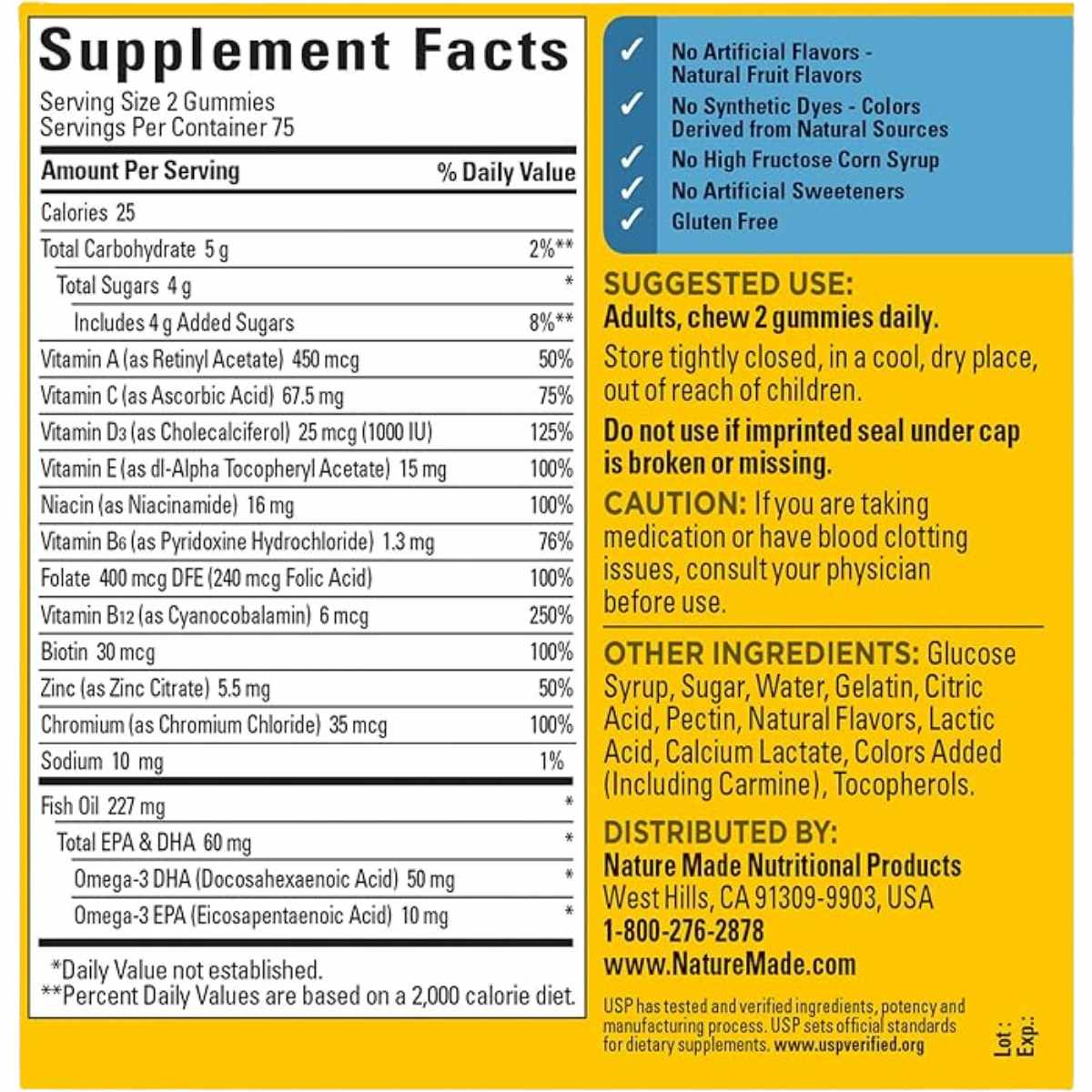 ¡Gomitas Nature Made Multivitamínico + Omega 3 sabor fresa y Limón!
