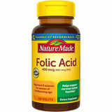 Descubre el Ácido Fólico 400 mcg de Nature Made, esencial para tu bienestar. Apoya la división celular, la síntesis de ADN y la salud prenatal. ¡Cuida tu salud con Nature Made!