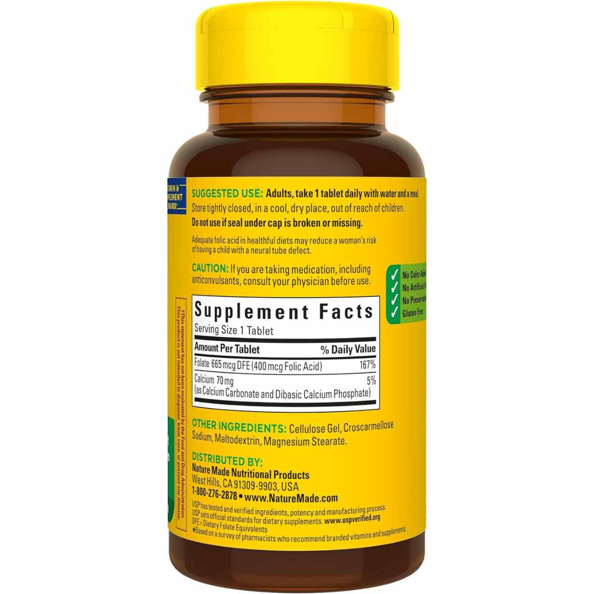 Descubre el Ácido Fólico 400 mcg de Nature Made, esencial para tu bienestar. Apoya la división celular, la síntesis de ADN y la salud prenatal. ¡Cuida tu salud con Nature Made!