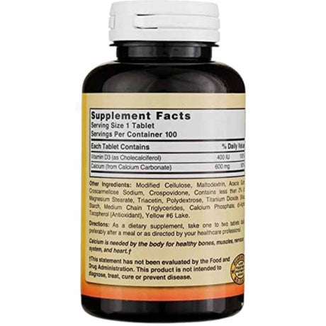  "Fortalece tus huesos con Natures Blend: Carbonato de Calcio 600 mg + Vitamina D3 en 100 tabletas.