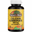  "Fortalece tus huesos con Natures Blend: Carbonato de Calcio 600 mg + Vitamina D3 en 100 tabletas.