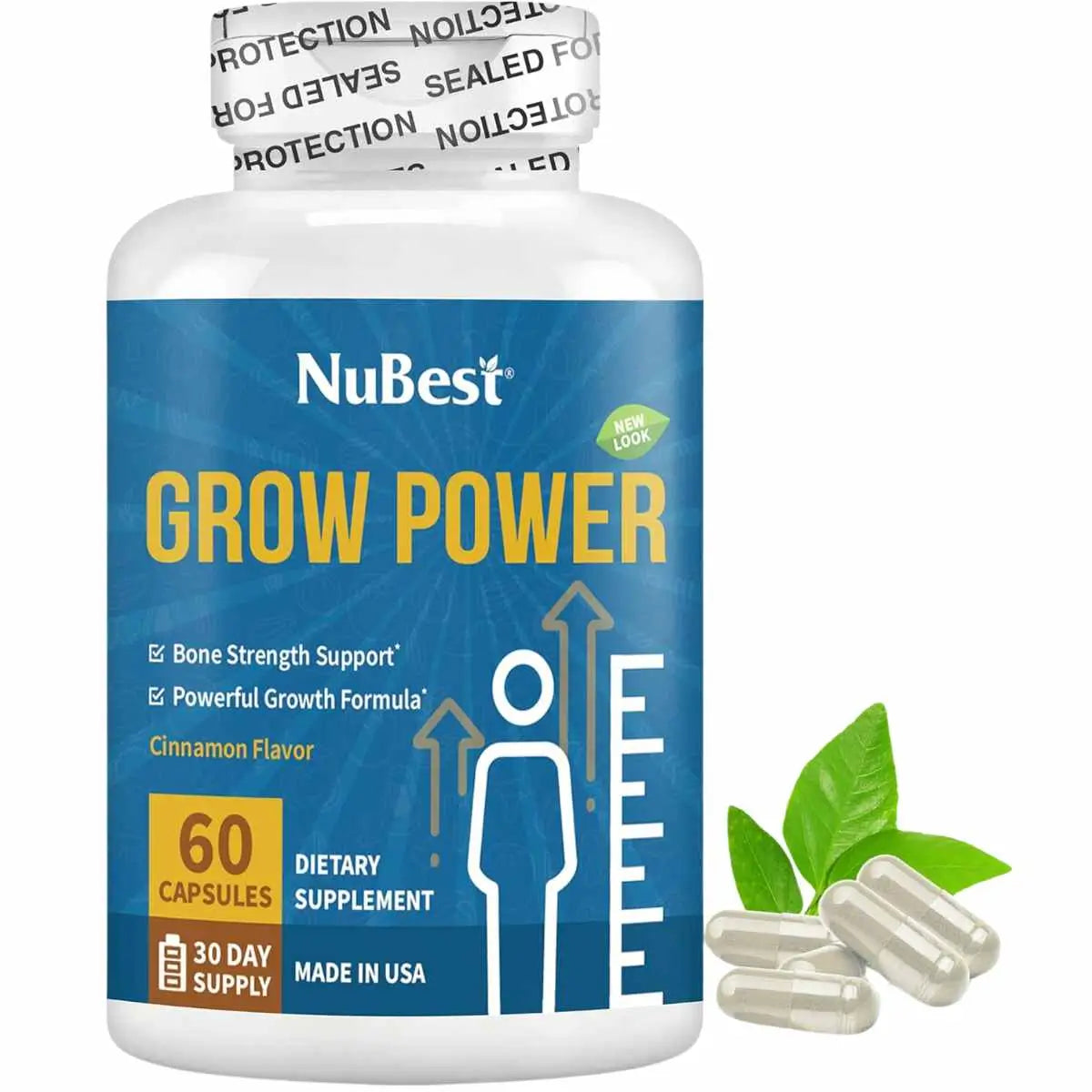 NuBest Grow Power - Vitaminas para Crecer de Estatura en Niños - 60 Cápsulas - 60 Servicios - Haz Tu Pedido.