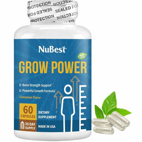 NuBest Grow Power - Vitaminas para Crecer de Estatura en Niños - 60 Cápsulas - 60 Servicios - Haz Tu Pedido.