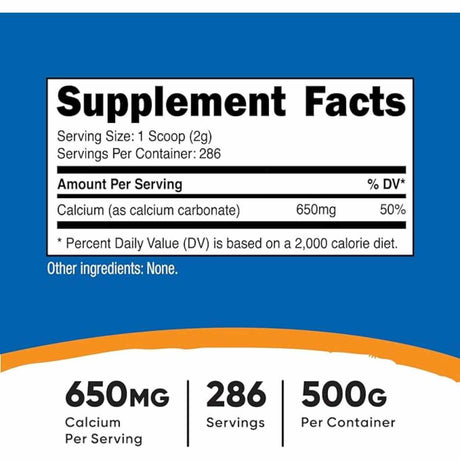  "Nutricost presenta su Carbonato de Calcio en Polvo de 500 g: calidad superior para huesos fuertes y bienestar óptimo. ¡Ordena ya y disfruta de sus beneficios!"