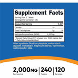 Nutricost presenta su fórmula de MSM 2000 mg en un conveniente frasco de 240 tabletas. 