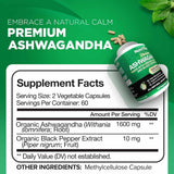 Ashwagandha con Extracto de Pimienta Negra 1600 mg - 120 Cápsulas Vegetales - Haz Tu Pedido
