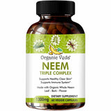"Maximiza tu bienestar con Organic Veda Neem Triple Complejo."