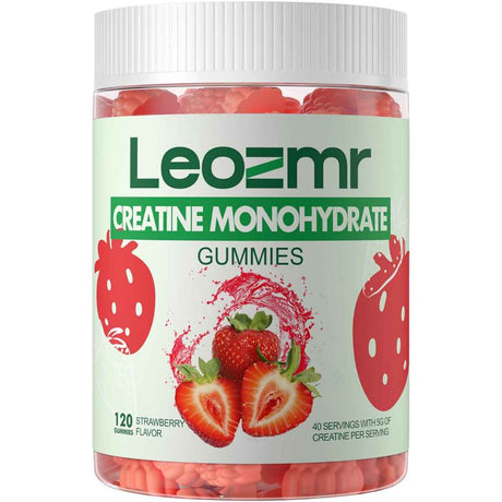 Leozmr Monohidrato de Creatina - Sabor Fresa - 120 Gomitas - Haz Tu Pedido