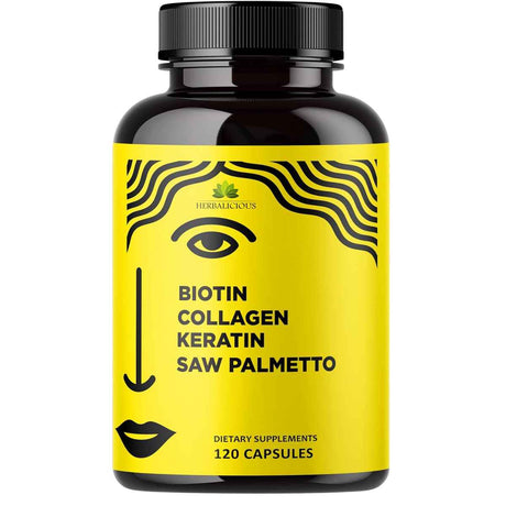Herbalicious Suplemento Integral para el Cabello, Piel y Uñas 25000 mcg - 120 Cápsulas - Haz Tu Pedido