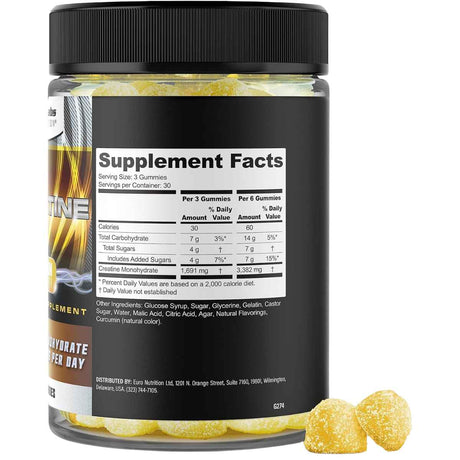Iron Labs Nutrition Monohidrato de Creatina - Sabor Limón - 90 Gomitas - Tabla Nutricional - Haz Tu Pedido