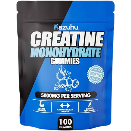 Razuhu Monohidrato de Creatina 5000 mg - Sabor Arándano Azul - 100 Gomitas - Haz Tu Pedido