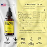 Herbalicious Suplemento Integral para el Cabello, Piel y Uñas 25000 mcg - 60 ml - Tabla Nutricional - Haz Tu Pedido