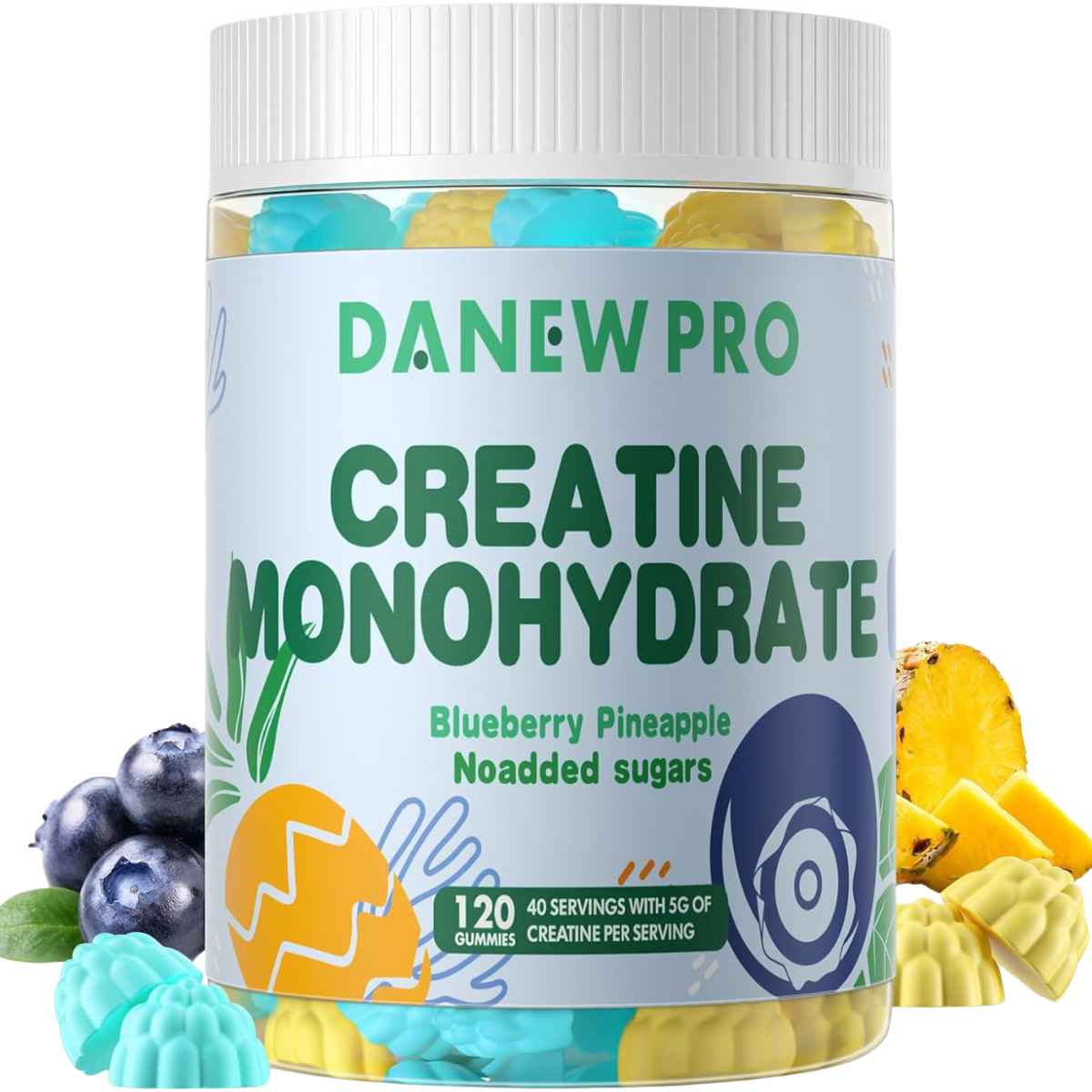 Danew Pro Monohidrato de Creatina 5 g - Sabor Arándano piña - 120 Gomitas - Haz Tu Pedido