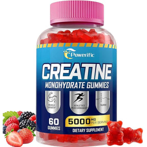 Powerific Monohidrato de Creatina 5000 mg - Sabor Bayas - 60 Gomitas - Haz Tu Pedido