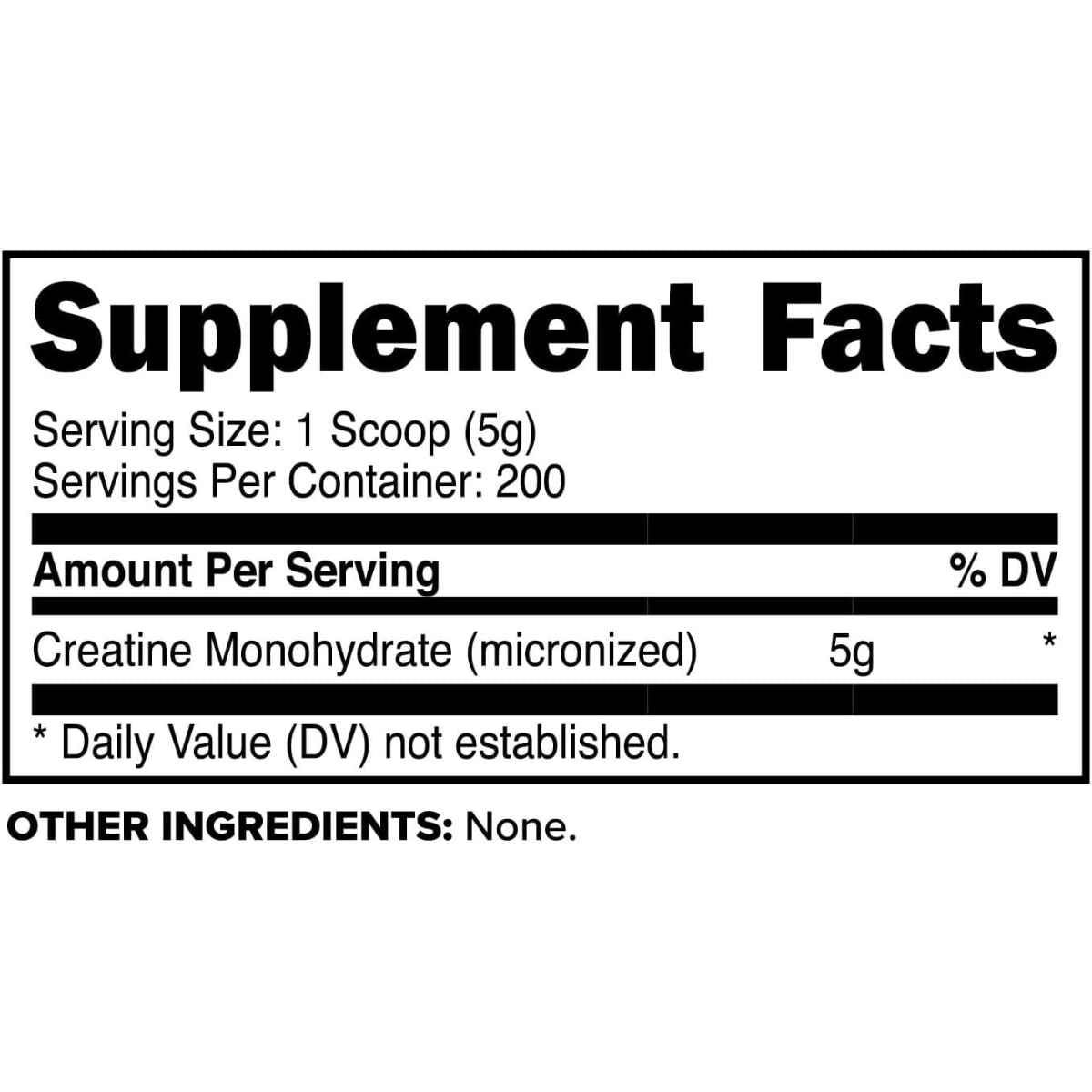 PrimaForce Monohidrato de Creatina - 1000 g - Tabla Nutricional - Haz Tu Pedido
